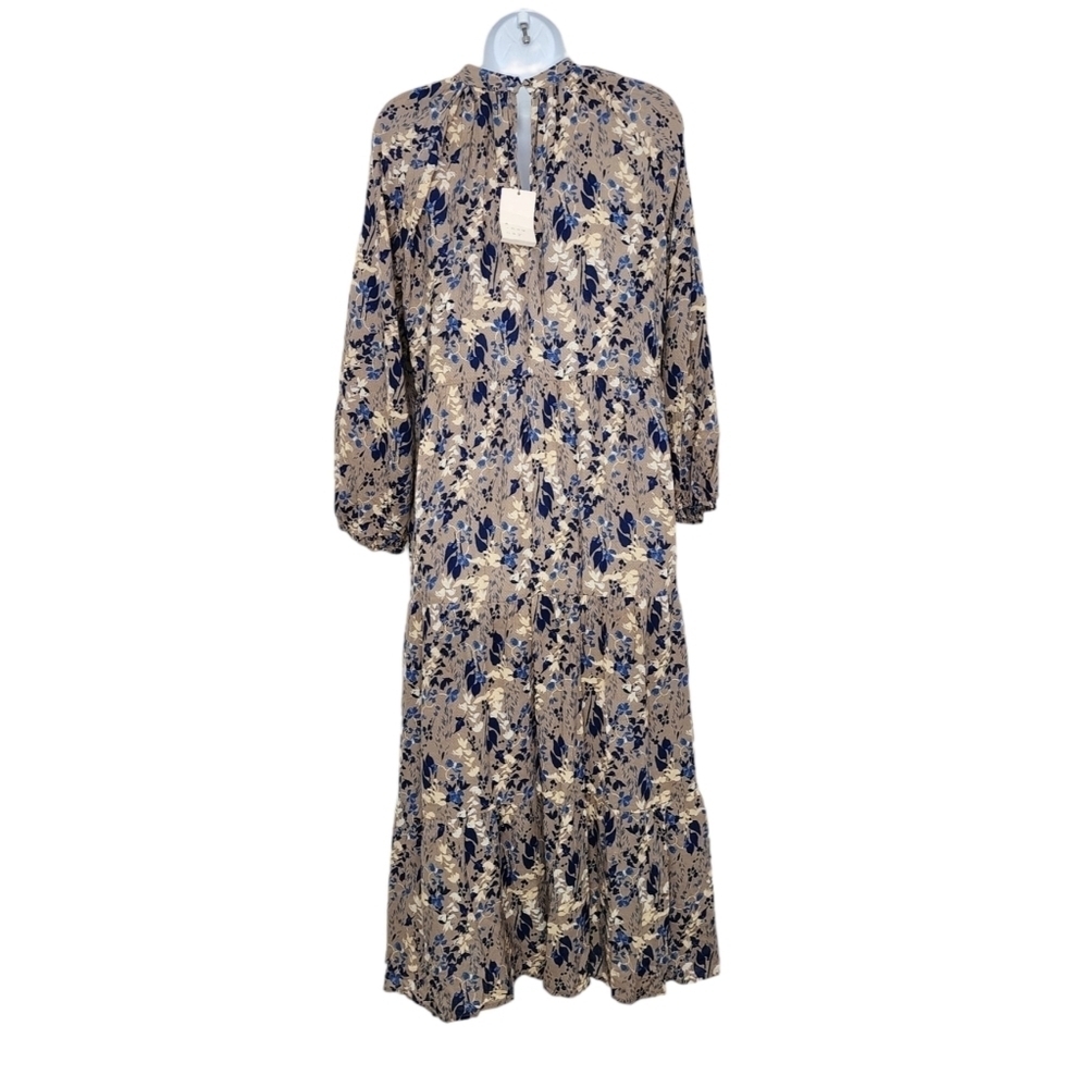 A New Day Tiered Floral High-Neck Lightweight Maxi Dress OVERSIZED Size Small. - Picture 4 of 11